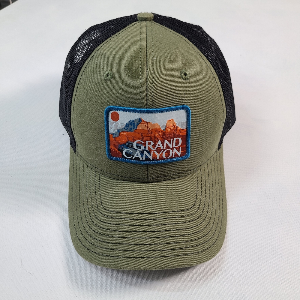 Grand Canyon Patch Trucker Hat - Olive & Black